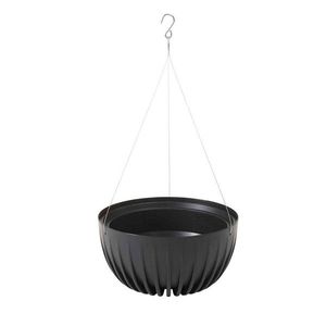 Závesný kvetináč STRIPPED ECO 24 cm čierny vyobraziť
