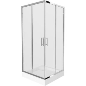 MEXEN/S - Rio štvorcový sprchovací kút 90 x 90, transparent, chróm + vanička Rio 860-090-090-01-00-4510 vyobraziť