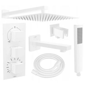MEXEN/S - Cube DR02 podomietkový vaňový SET s vytokovou hubicou + slim sprcha 25, biela 77503DR0225-20 vyobraziť