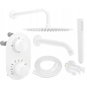 MEXEN/S - Kai DR70 podomietkový vaňový SET s výtokovou hubicou + slim sprcha 25, biela 77602DR70251-20 vyobraziť