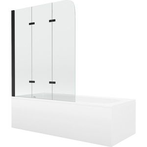 MEXEN/S - Vega obdĺžniková vaňa 150 x 70 cm s panelom + vaňová zástena 120, transparent, čierna 550115070X9012037000 vyobraziť