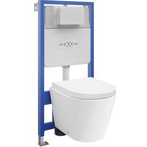 MEXEN/S - WC predstenová inštalačná sada Fenix Slim s misou WC Rico + sedátko softclose, biela 61030478000 vyobraziť