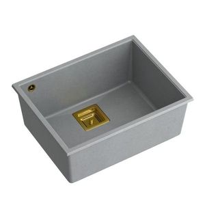 Quadron Quadron - Granitový drez DAVID 50 Grey Metallic Zlaty HQD5542U5-G1 vyobraziť