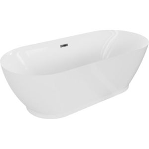 MEXEN/S - Roxy voľne stojaca vaňa 180 x 85, biela, sifón a prepad grafit metal 51201808500-95 vyobraziť