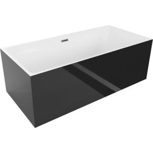 MEXEN/S - Nita voľne stojaca vaňa 170 x 80, biela/čierna, sifón a prepad grafit metal 52091708075-95 vyobraziť