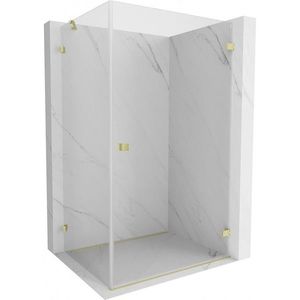 MEXEN/S - Lunar-B sprchovací kút dvere krídlové pravá 90 x 70, transparent, zlato kartáčovaná 832-090-070-55-00-P vyobraziť