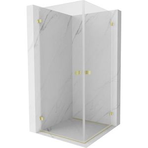 MEXEN/S - Lunar-B Duo sprchovací kút dvere krídlové 75 x 75, transparent, zlato kartáčovaná 832-075L-075P-55-00 vyobraziť