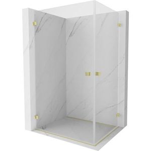 MEXEN/S - Lunar-B Duo sprchovací kút dvere krídlové 90 x 85, transparent, zlato kartáčovaná 832-090L-085P-55-00 vyobraziť