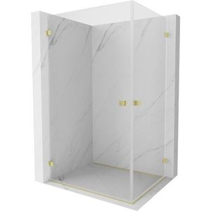 MEXEN/S - Lunar-B Duo sprchovací kút dvere krídlové 100 x 95, transparent, zlato kartáčovaná 832-100L-095P-55-00 vyobraziť