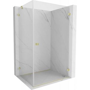 MEXEN/S - Lunar-B L sprchový kút dvere krídlové pravá 75 x 70, transparent, zlato kartáčovaná 832L-075-070-55-00-P vyobraziť