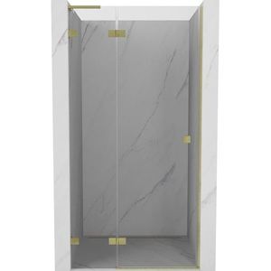 MEXEN/S - Lunar L sprchové dvere krídlové ľavé 100, transparent, zlatá kartáčovaná 834L-100-000-55-00-L vyobraziť