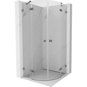 MEXEN/S - Lunar sprchový kút štvrťkruh krídlový 90 x 90, transparent, grafit metal 833-090L-090P-95-00 vyobraziť