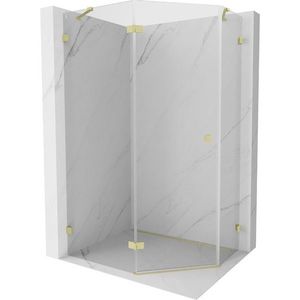 MEXEN/S - Lunar sprchovací kút päťboký krídlový ľavá 100 x 80, transparent, zlato kartáčovaná 831-100L-080P-55-00-L vyobraziť