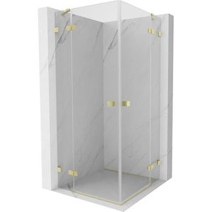 MEXEN/S - Lunar Duo sprchovací kút dvere krídlové 75 x 75, transparent, zlato kartáčovaná 834-075L-075P-55-00 vyobraziť