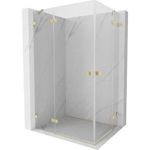MEXEN/S - Lunar Duo sprchovací kút dvere krídlové 80 x 70, transparent, zlato kartáčovaná 834-080L-070P-55-00 vyobraziť