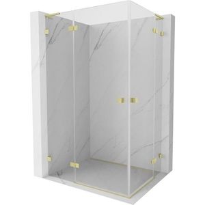 MEXEN/S - Lunar L Duo sprchový kút dvere krídlové 90 x 85, transparent, zlato kartáčovaná 834L-090L-085P-55-00 vyobraziť