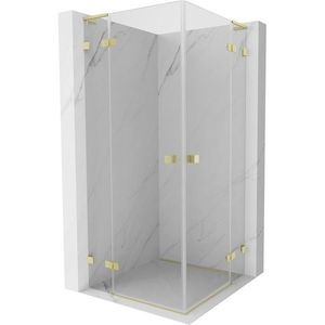 MEXEN/S - Lunar L Duo sprchový kút dvere krídlové 95 x 95, transparent, zlato kartáčovaná 834L-095L-095P-55-00 vyobraziť