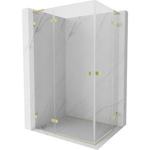MEXEN/S - Lunar L Duo sprchovací kút dvere krídlové 100 x 85, transparent, zlato kartáčovaná 834L-100L-085P-55-00 vyobraziť