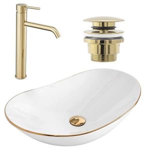 REA/S - SET umývadlo na dosku + batéria + klik klak KPL-09998 vyobraziť