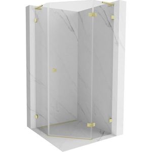 MEXEN/S - Lunar L sprchový kút päťboký krídlový pravá 90 x 90, transparent, zlato kartáčovaná 831L-090P-090L-55-00-P vyobraziť