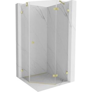 MEXEN/S - Lunar sprchovací kút päťboký krídlový pravá 80 x 80, transparent, zlato kartáčovaná 831-080P-080L-55-00-P vyobraziť