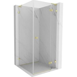 MEXEN/S - Lunar L sprchový kút dvere krídlové pravá 90 x 90, transparent, zlato kartáčovaná 834L-090-090-55-00-P vyobraziť