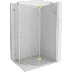 MEXEN/S - Lunar sprchovací kút päťboký krídlový pravá 90 x 100, transparent, zlato kartáčovaná 831-090P-100L-55-00-P vyobraziť