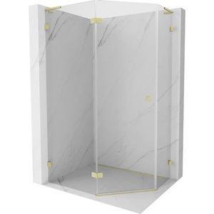 MEXEN/S - Lunar L sprchový kút päťboký krídlový ľavá 80 x 100, transparent, zlato kartáčovaná 831L-080L-100P-55-00-L vyobraziť