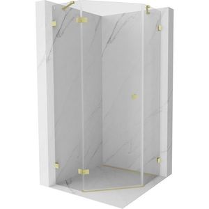 MEXEN/S - Lunar sprchovací kút päťboký krídlový ľavá 90 x 90, transparent, zlato kartáčovaná 831-090L-090P-55-00-L vyobraziť