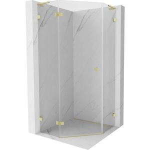 MEXEN/S - Lunar L sprchový kút päťboký krídlový ľavá 90 x 90, transparent, zlato kartáčovaná 831L-090L-090P-55-00-L vyobraziť