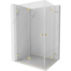 MEXEN/S - Lunar-F Duo sprchovací kút skladacie dvere 85 x 80, transparent, zlato kartáčovaná 836-085L-080P-55-00 vyobraziť