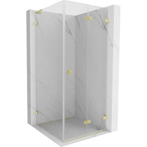 MEXEN/S - Lunar-F L sprchovací kút skladacie dvere pravá 70 x 70, transparent, zlato kartáčovaná 836L-070-070-55-00-P vyobraziť