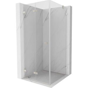 MEXEN/S - Lunar-F sprchovací kút skladacie dvere ľavá 80 x 70, transparent, nikel kartáčovaný 836-080-070-97-00-L vyobraziť