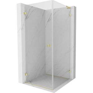 MEXEN/S - Lunar-B L sprchový kút dvere krídlové ľavá 80 x 80, transparent, zlato kartáčovaná 832L-080-080-55-00-L vyobraziť