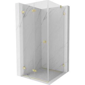 MEXEN/S - Lunar-F sprchovací kút skladacie dvere ľavá 80 x 80, transparent, zlato kartáčovaná 836-080-080-55-00-L vyobraziť