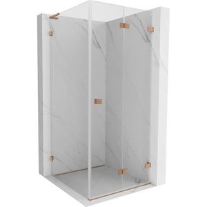 MEXEN/S - Lunar-F L sprchový kút skladacie dvere pravá 90 x 90, transparent, meď kartáčovaná 836L-090-090-65-00-P vyobraziť