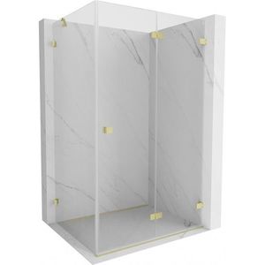 MEXEN/S - Lunar-F sprchovací kút skladacie dvere pravá 90 x 80, transparent, zlato kartáčovaná 836-090-080-55-00-P vyobraziť