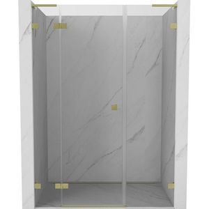 MEXEN/S - Lunar L sprchové dvere krídlové ľavé 140, transparent, zlatá kartáčovaná 834SL-140-050-55-00-L vyobraziť
