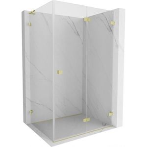 MEXEN/S - Lunar-F L sprchový kút skladacie dvere pravá 100 x 70, transparent, zlato kartáčovaná 836L-100-070-55-00-P vyobraziť