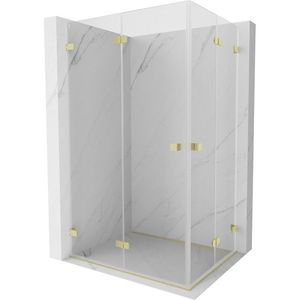 MEXEN/S - Lunar-F Duo sprchovací kút skladacie dvere 80 x 75, transparent, zlato kartáčovaná 836-080L-075P-55-00 vyobraziť