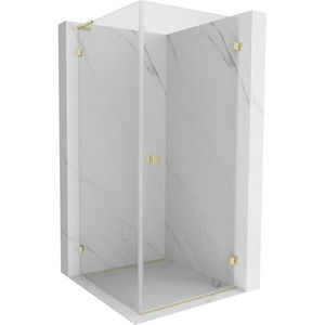 MEXEN/S - Lunar-B L sprchový kút dvere krídlové pravá 90 x 90, transparent, zlato kartáčovaná 832L-090-090-55-00-P vyobraziť