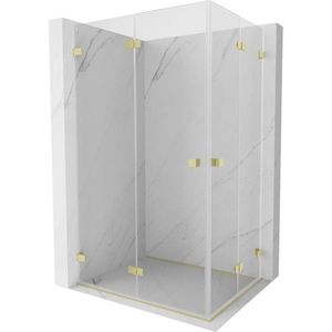 MEXEN/S - Lunar-F Duo sprchovací kút skladacie dvere 95 x 70, transparent, zlato kartáčovaná 836-095L-070P-55-00 vyobraziť