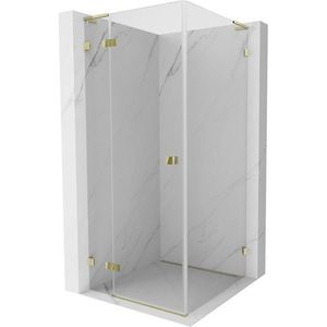 MEXEN/S - Lunar L sprchový kút dvere krídlové ľavá 90 x 90, transparent, zlato 834L-090-090-50-00-L vyobraziť