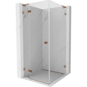 MEXEN/S - Lunar L sprchový kút dvere krídlové ľavá 90 x 90, transparent, ružové zlato 834L-090-090-60-00-L vyobraziť