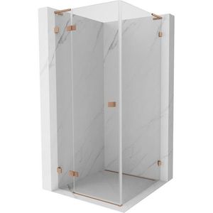 MEXEN/S - Lunar L sprchový kút dvere krídlové ľavá 90 x 90, transparent, meď kartáčovaná 834L-090-090-65-00-L vyobraziť