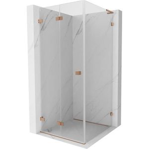 MEXEN/S - Lunar-F L sprchový kút skladacie dvere ľavá 90 x 90, transparent, meď kartáčovaná 836L-090-090-65-00-L vyobraziť