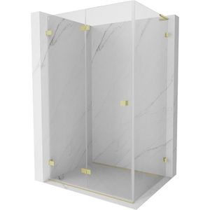 MEXEN/S - Lunar-F L sprchový kút skladacie dvere ľavá 95 x 90, transparent, zlato kartáčovaná 836L-095-090-55-00-L vyobraziť