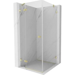 MEXEN/S - Lunar sprchovací kút dvere krídlové ľavá 90 x 90, transparent, zlato kartáčovaná 834-090-090-55-00-L vyobraziť