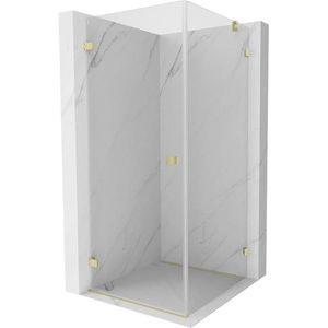 MEXEN/S - Lunar-B sprchovací kút dvere krídlové ľavá 90 x 90, transparent, zlato kartáčovaná 832-090-090-55-00-L vyobraziť