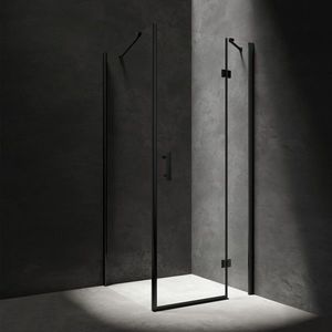 OMNIRES - MANHATTAN štvorcový sprchovací kút s krídlovými dverami, 100 x 100 cm čierna mat / transparent /BLMTR/ MH1010BLTR vyobraziť
